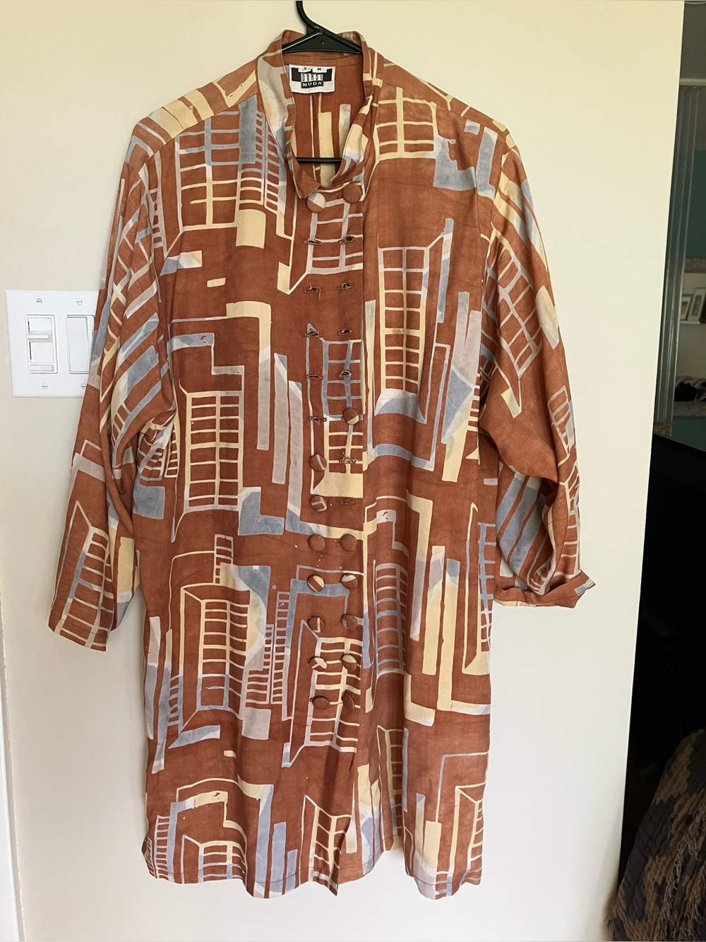 Quasi Moda vintage fashion collectors Rust Patterned Women’s Dress artsy